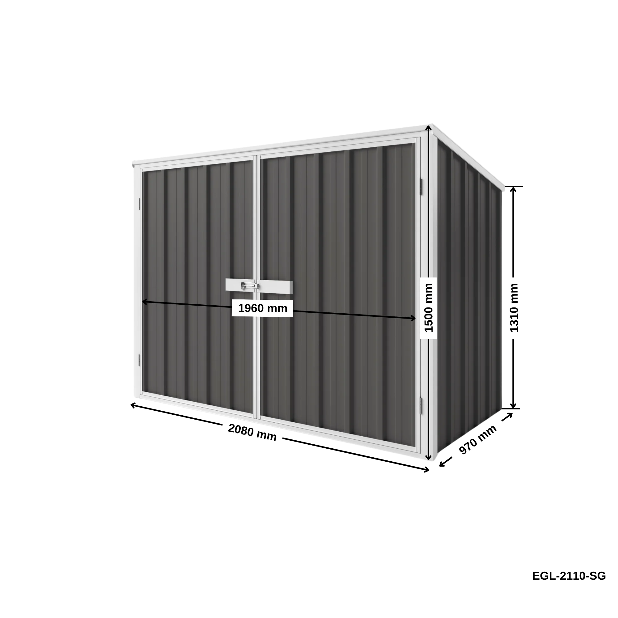 2.08m x 0.97m Garden Locker Shed - Image 14