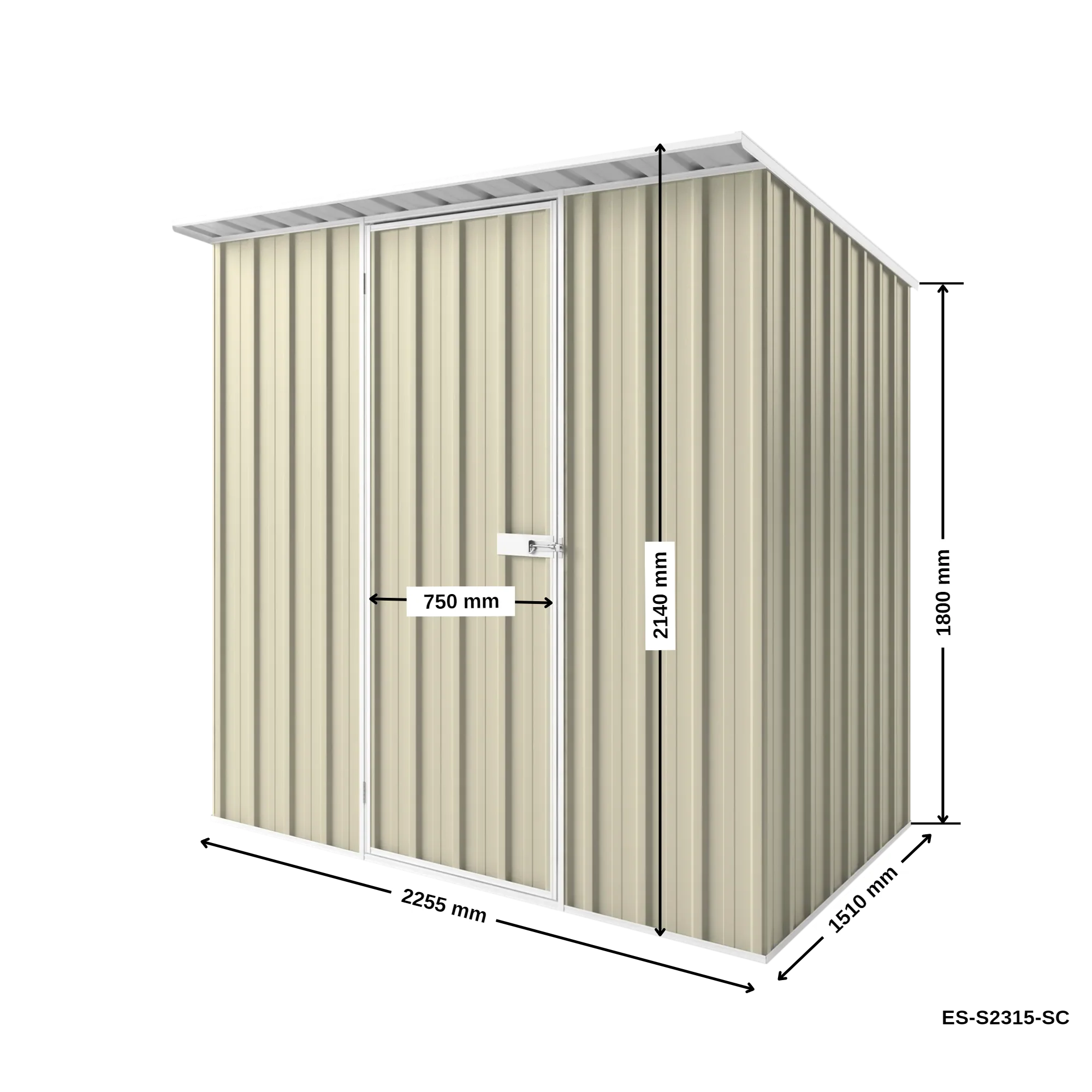2.25m x 1.5m x 2.1m Skillion Roof Garden Shed - Image 14