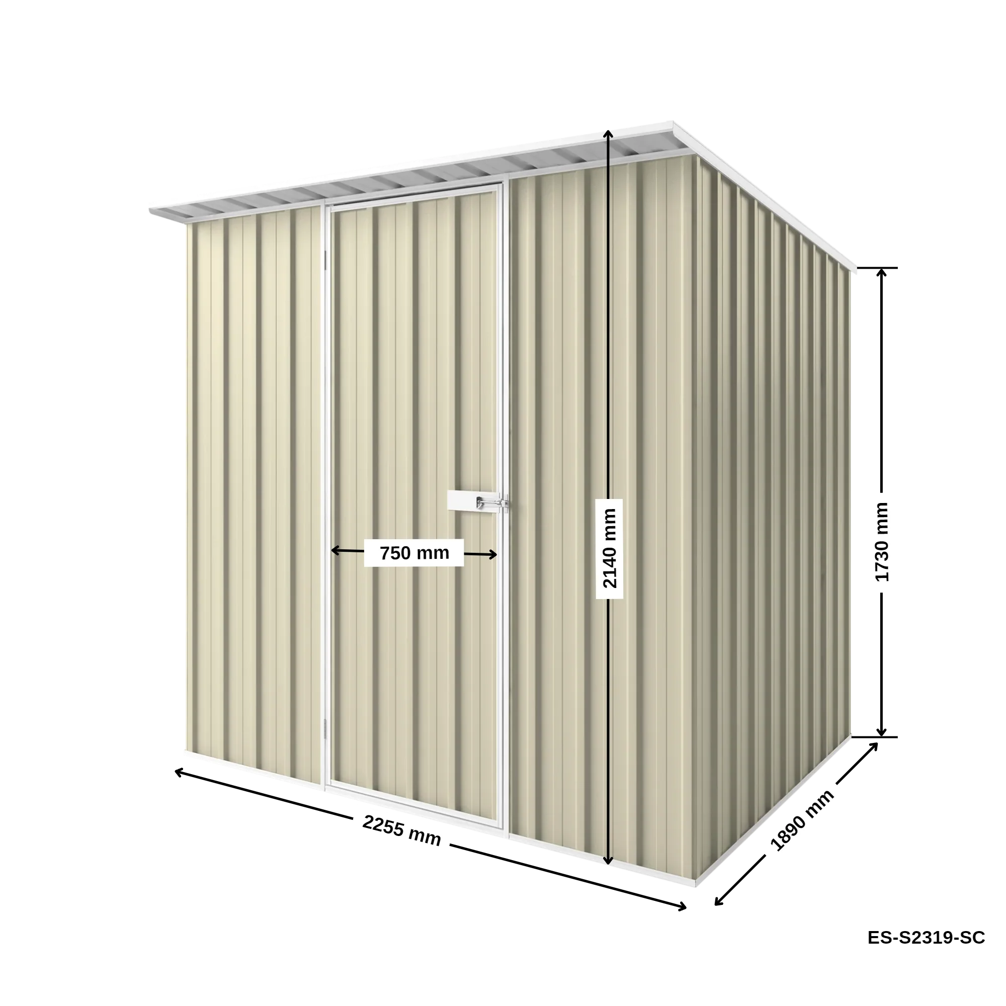 2.25m x 1.9m x 2.1m Skillion Roof Garden Shed - Image 14