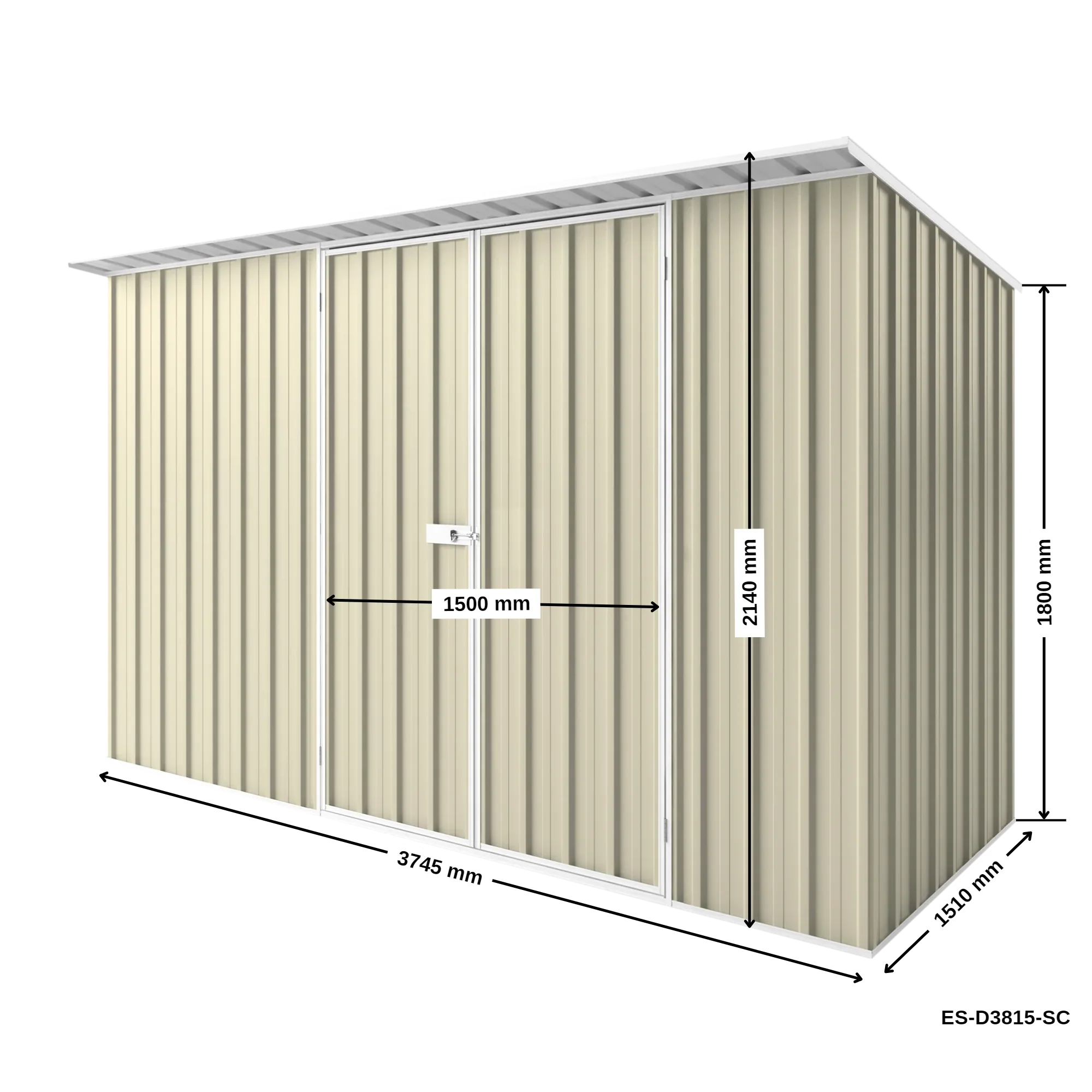 3.75m x 1.5m x 2.1m Skillion Roof Garden Shed - Image 15