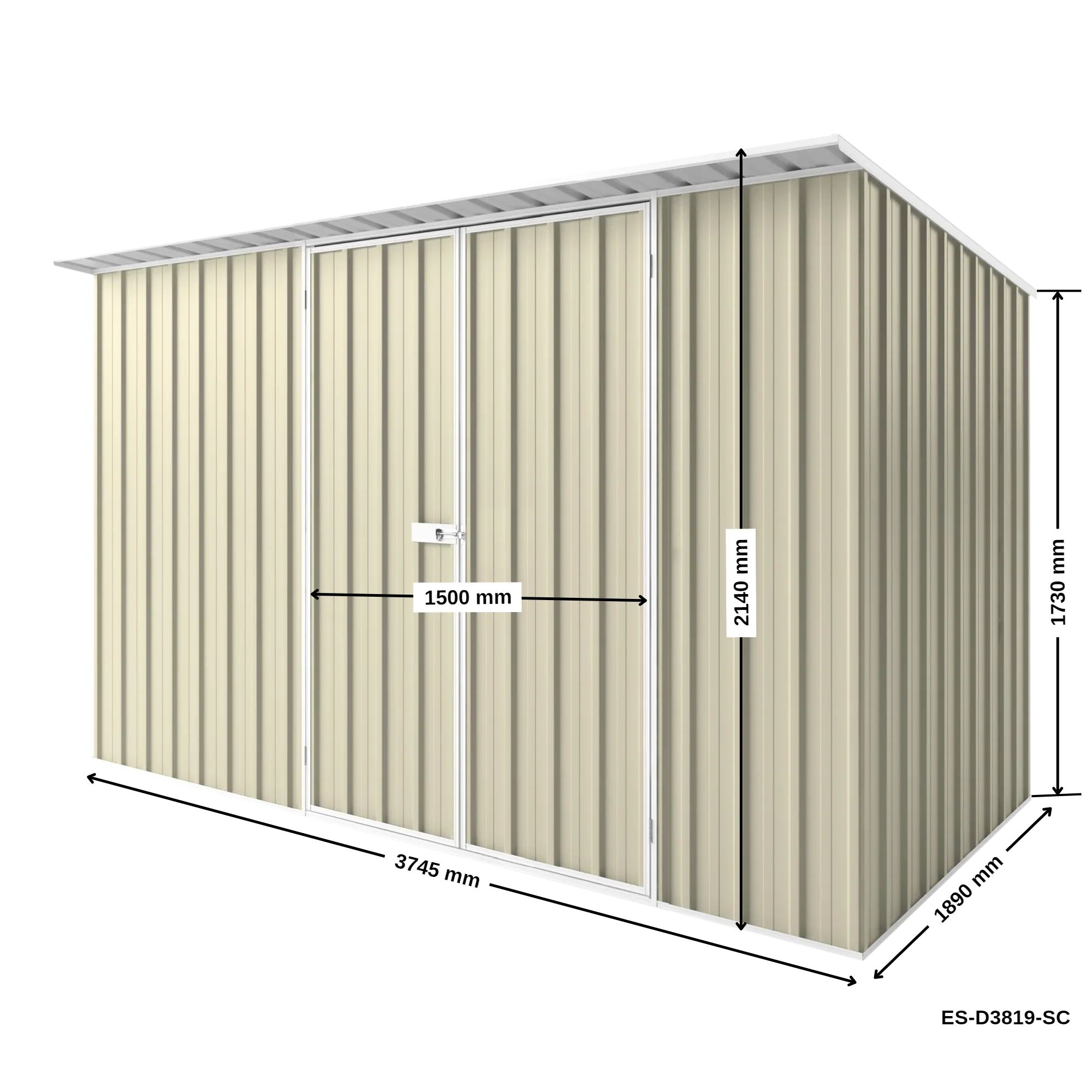 3.75m x 1.9m x 2.1m Skillion Roof Garden Shed - Image 16