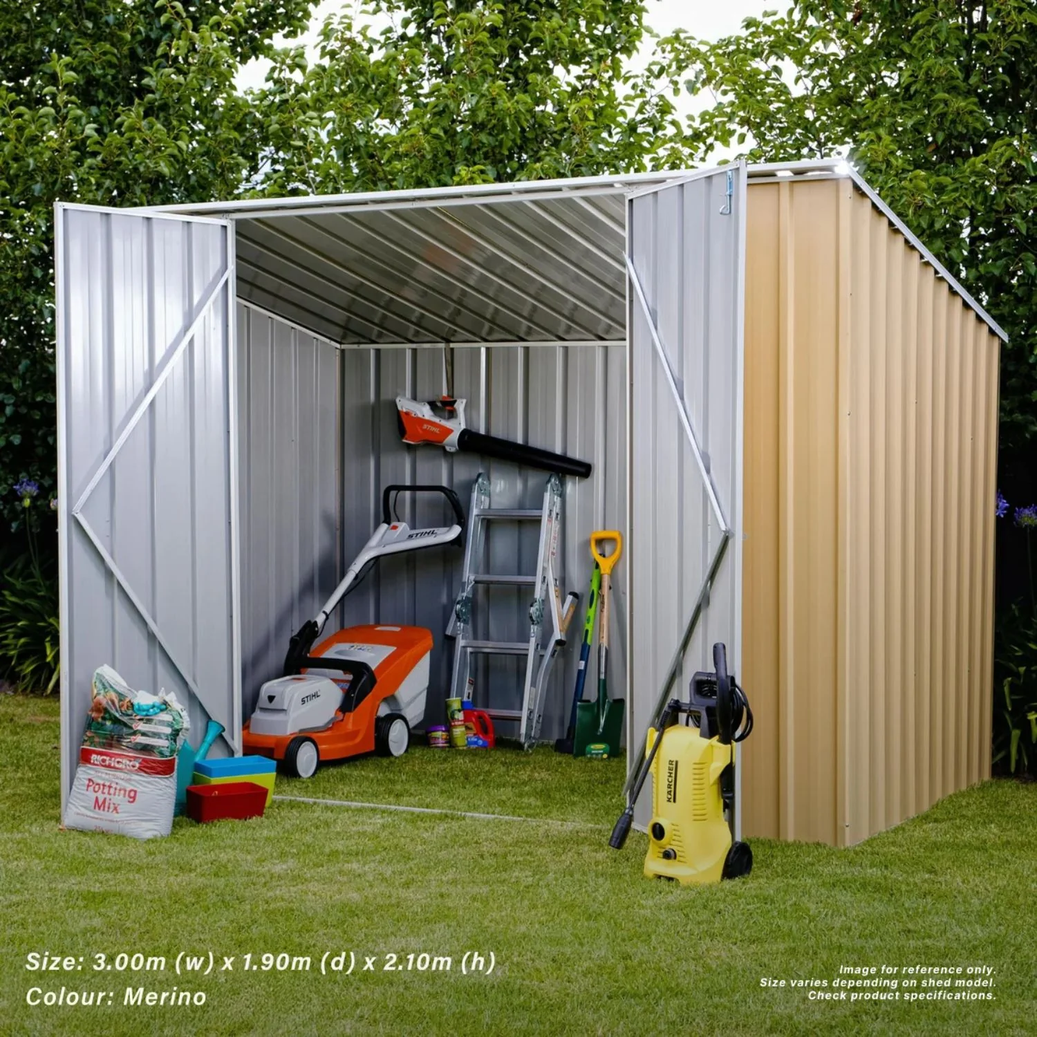 3.75m x 1.5m x 2.1m Skillion Roof Garden Shed - Image 14
